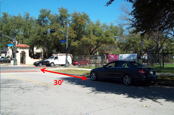 No Parking within 30 feet of signal light.