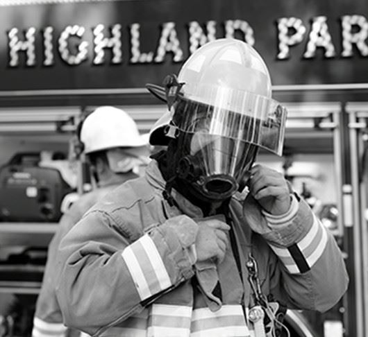 Balck and White Photo of Firefighter