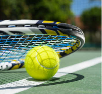 tennis racket and ball