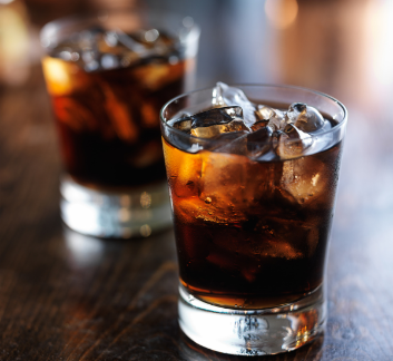 soda in a small bar glass