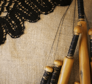image of bobbin lacemaking