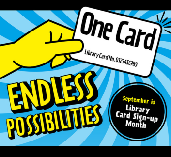 Library Card Sign Up Month 2025 Banner