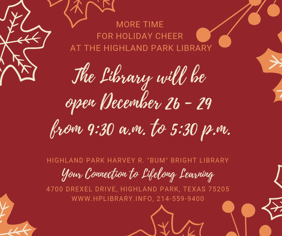 HPL Holiday Hours Image